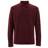 Corneliani Bordeaux Cotton Polo Shirt