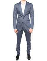 Dolce & Gabbana Light Blue Linen 2 Piece Single Breasted Suit