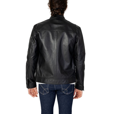 Peuterey Black Leather Jacket