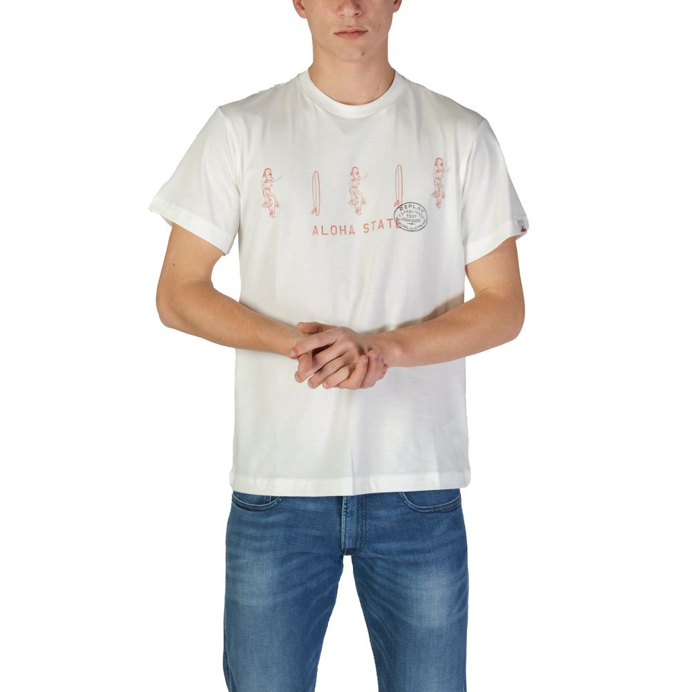 Replay White Cotton T-Shirt