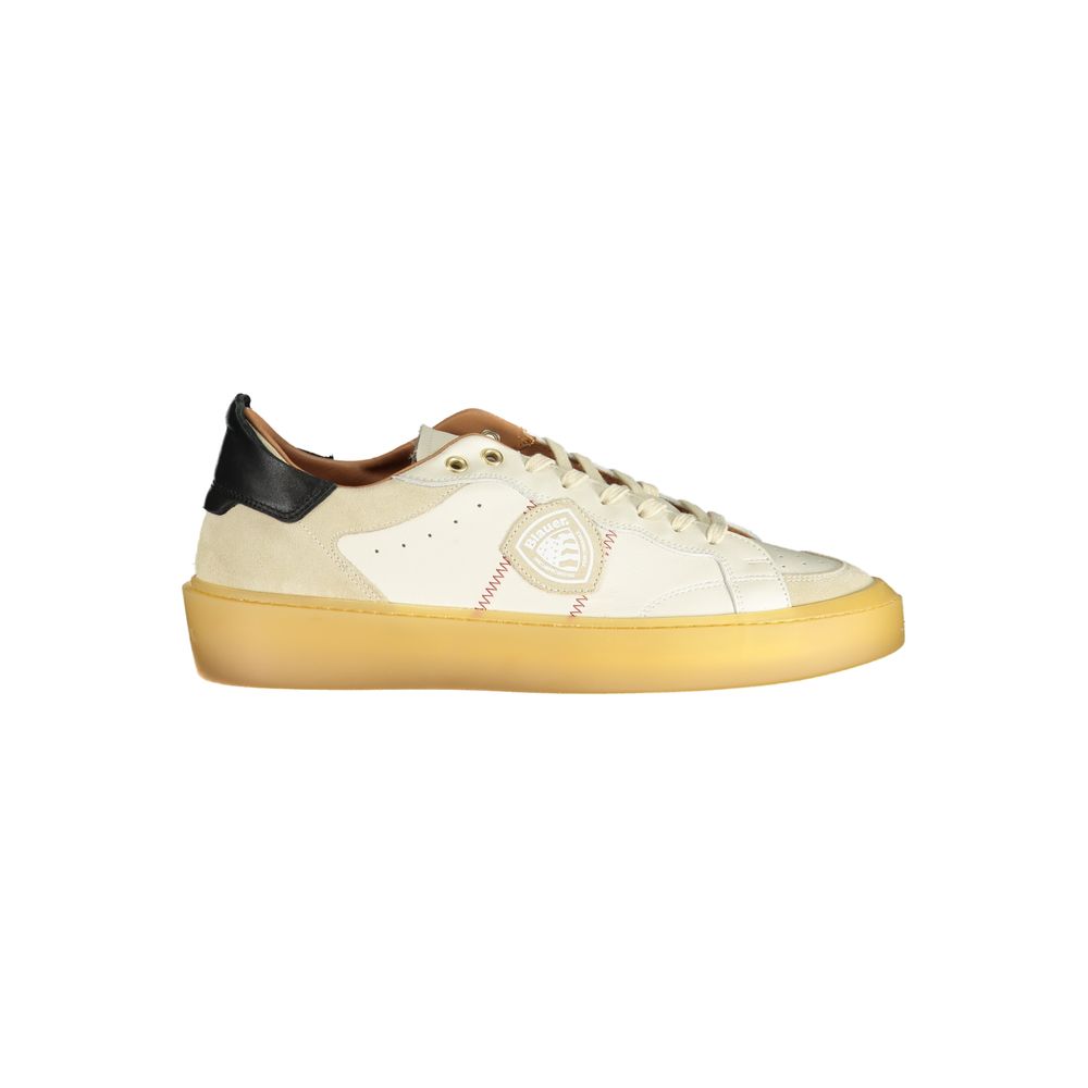 Blauer White Polyester Sneaker