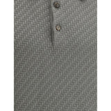 Brioni Polo Shirt with woven pattern.