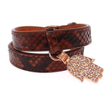 Nialaya Chic Snakeskin Leather & Gold Cuff Bracelet